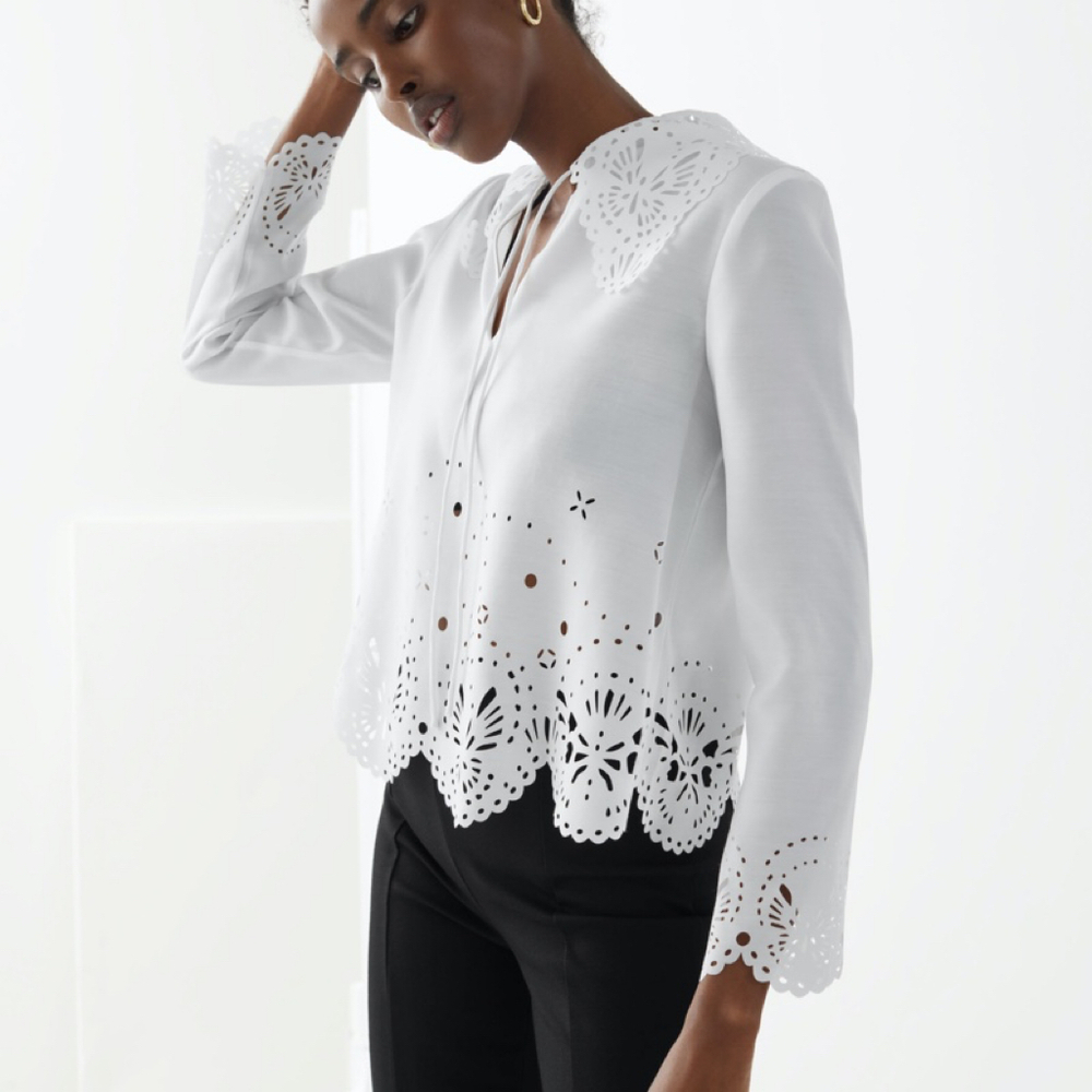 & Other Stories White Eyelet Blouse - Picture 3 of 7